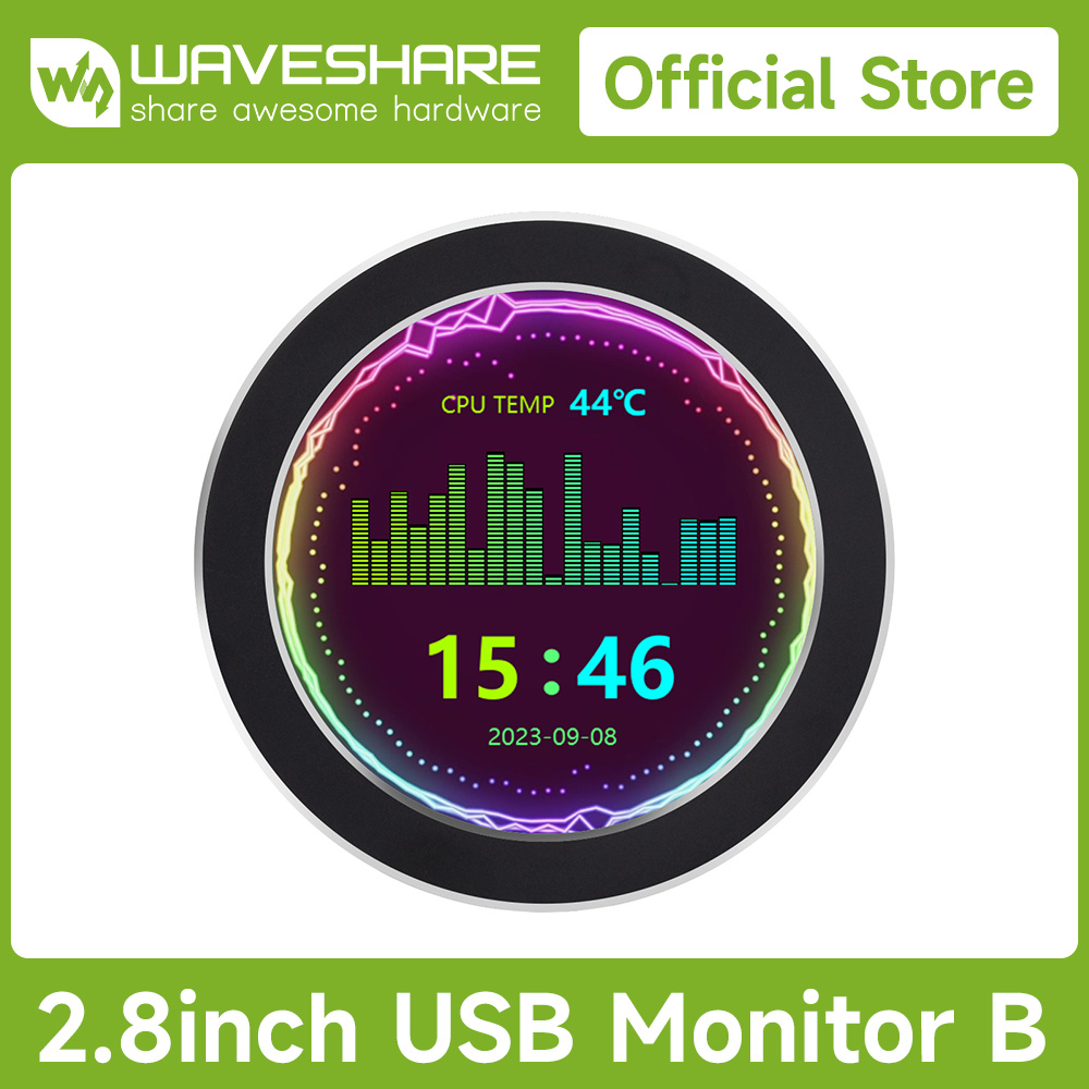Cpu Cooler - Moniteur USB Waveshare 2.1/2.8/3.4/4 pouces, écran