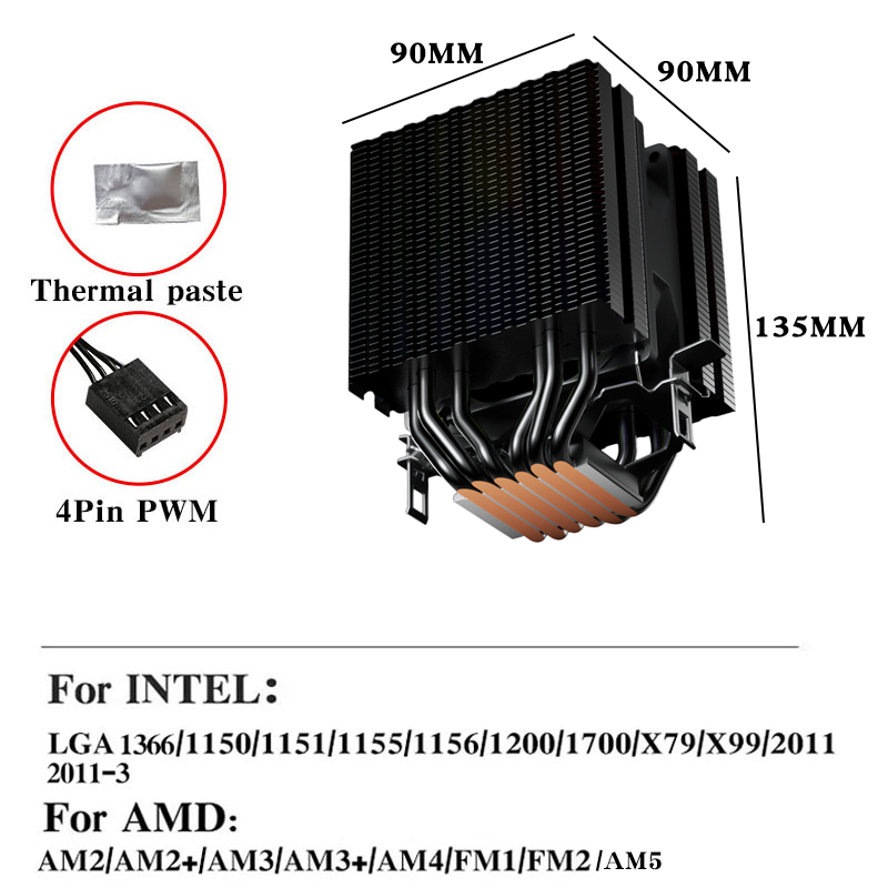 Refroidisseur d'air CPU 6 calo - Cpu Heatsink avis et prix